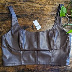 Banana Republic Faux Leather Crop Top NWT